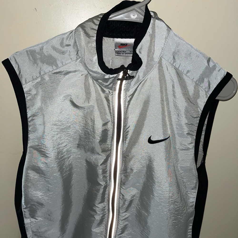 Reflective Vintage Nike Vest w/ ring zipper